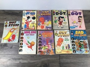 lot 267 image: Lot of 9 Harvey Comics - Hot Stuff - Sad Sack - Tom & Jerry - Little Dot