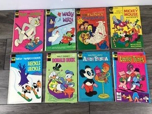 lot 277 image: Lot of 8 Whitman Comic Books - Heckle & Jeckle - Donald Duck - Andy Panda - Looney Tunes - Tom & Jerry - Wacky Witch - The Funky Phantom - Mickey Mouse