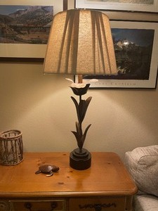 lot 293 image: Metal Flower Lamp  - 34 Tall