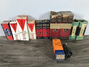 lot 325 image: 11 - Vintage Vacuum Tubes - Raytheon - Ken Rad - National Union - Stanley Electronic - All of the tubes are in boxes and all the boxes have tubes in them