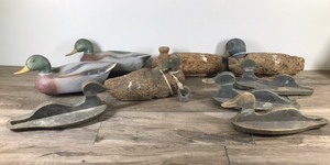 lot 391 image: Vintage Rubber - Wood & Cork Duck Decoys