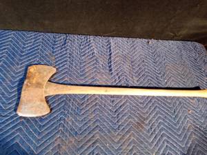 lot 80 image: Vintage double sided wood handle axe