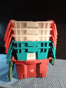 lot 223 image: 6 45 gal totes with interlocking lids