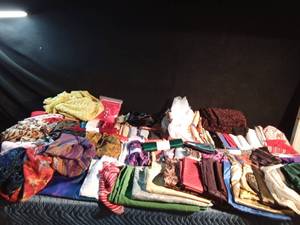lot 226 image: Large tote bag of smoke free silky, satin, sheer and lace material