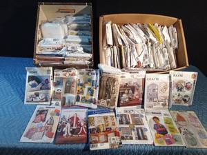 lot 203 image: 2 Boxes of sewing craft patterns