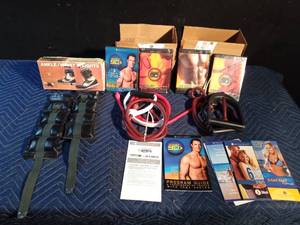 lot 179 image: Exercise equipment with workout tapes