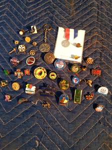 lot 166 image: Vintage advertising, Olympic and other pins and more