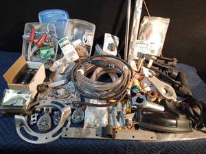 lot 131 image: Tote of marine parts, john deere parts and more