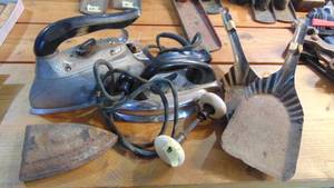 lot 41 image: Old Knob, 2 Coal Shovels and Irons