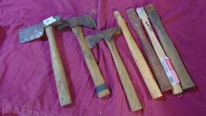 lot 59 image: 3-Hatchets and Extra Handles