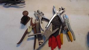 lot 122 image: Various Wire Strippers, Leather Punches and Misc