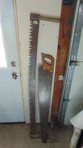 lot 6 image: 2- 2 Handled wood Saws