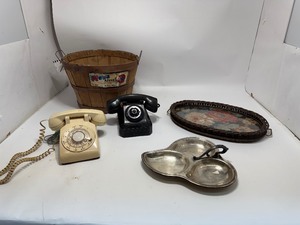 Vintage Phones, Basket, Trays