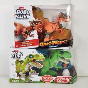 lot 19 image: Lot Of Two New Zuru Robo Alive Real-Life Robotic Pets Dino Wars