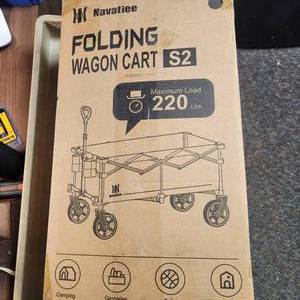 lot 43 image: Folding Wagon Cart 220lbs Compacity