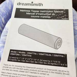 lot 57 image: Dreamsmith 3 7-Zone Twin Memory Foam Mattress Topper Cooling Gel Infused Foam Mattress Top