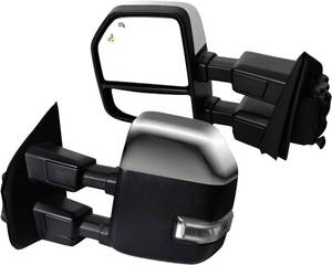 lot 44 image: New Pair Towing Mirror Chrome Cap with Temperature Sensor MSRP $235