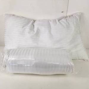 lot 60 image: Lot Of Two Sleep Restoration Down Alternative Pillow King Size One Pillow Is Out Of Package