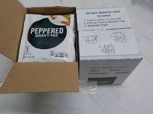 lot 114 image: 24 ct 1.25 oz Bags Peppered Gravy M...