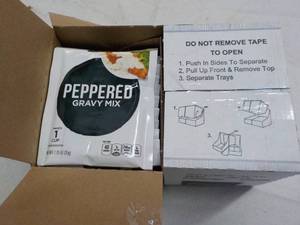 lot 115 image: 24 ct 1.25 oz Bags Peppered Gravy M...