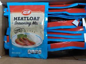 lot 134 image: 24 ct IGA Meatloak Seasoning Mixes-...