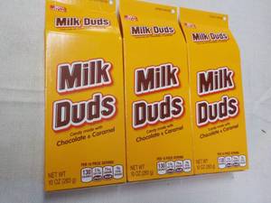 lot 182 image: 3 ct 10 oz boxes Milk Duds...