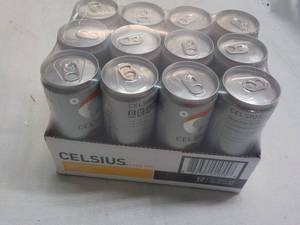 lot 267 image: 12 pack Celsium Non Carbonated Peac...