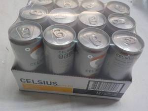 lot 272 image: 12 pack Celsium Non Carbonated Peac...