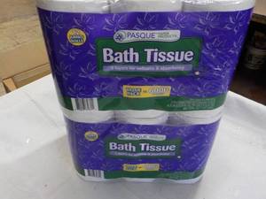 lot 281 image: 24 rolls Pasque 2 ply bath tissue...