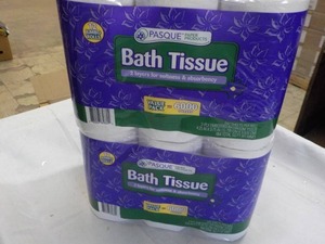 lot 286 image: 24 rolls Pasque 2 ply bath tissue...