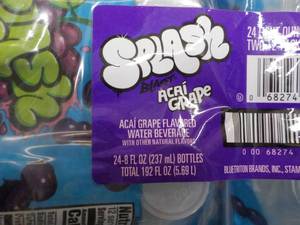 lot 59 image: 24pack Splash Acai Grape Flavored W...