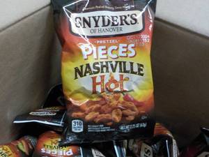 lot 91 image: Case of 2.5 oz bags Snyders Nashvi...