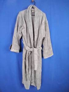 lot 131 image: Superior Mens Plush Turkish Cotton Terry Bathrobe Size L  XL - Gray