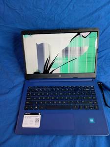 lot 136 image: HP 14 HD Touch Intel Celeron 4GB Memory 64GB eMMC Windows 11 Laptop Computer  Indigo Blue