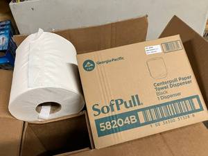 lot 80 image: Centerpull Towels and Dispenser