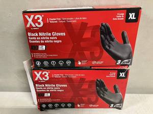 lot 114 image: XL Black Nitrile Gloves