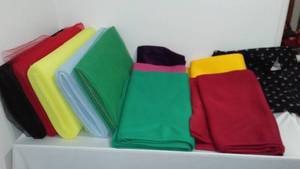 lot 761 image: Fleece, Tulle, Upholstery Remnant Material in Covered Tote.