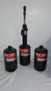 lot 781 image: Coleman Propane Blow torch and Extra Bottles.
