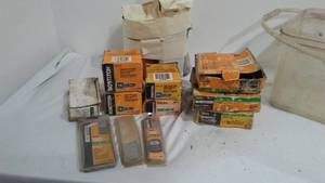 lot 782 image: Bucket of Misc. Nails, Brad Nails, Finishing Nails, Gutter Nails and more.