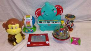 lot 447 image: Kids Leap Frog Fischer Price Etch a Sketch, Toys and more.