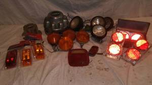lot 458 image: Vintage Emergency Roadside Reflectors, Tractor Lights and Blinkers, Marker Lights and more.