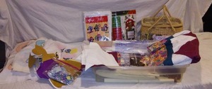 lot 490 image: Quilting Projects, Plastic Canvas, Sewing Box and more.