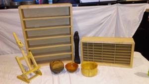 lot 491 image: hand Crafted Wood Display Boxes and more.