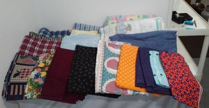 lot 789 image: Fleece, Flannel, Cotton Remnant Material.