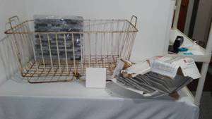 lot 801 image: Vintage Large Metal Basket and More.