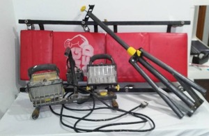 lot 849 image: Torin Big Red Creeper With Chicago Shop Light and Stand.