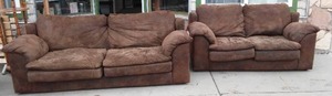 lot 908 image: Micro Suede Matching Loveseat and Sofa