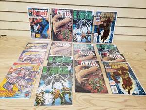lot 24 image: Lot of Iron Man, The Punisher, Teenage Mutant Ninja Turtles, Adventures of Brett Hull Comic Books