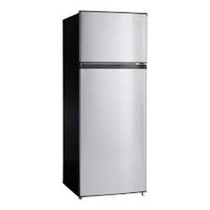 lot 14 image: Vissani 7.1 cu. ft. Top Freezer Refrigerator in Stainless Steel Look   Customer Returns See Pictures