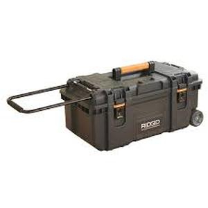 lot 27 image: RIDGID Pro Gear System Gen 2.0 Mobile Job 28 in Durable Rolling Tool Box With Telescopic Handle     Customer Returns See Pictures